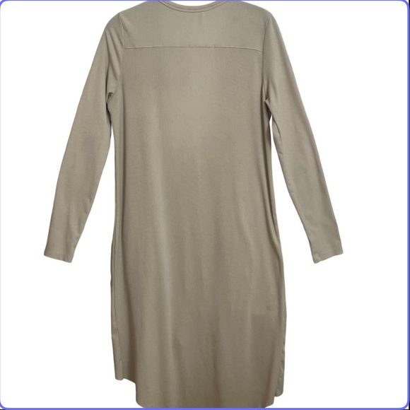 Long Creamy Tan Button-Up Cardigan with pockets - Picture 5 of 12